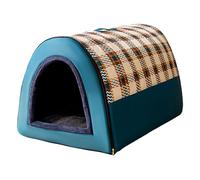 Dog House Indoor, High Elastic Cushion, 17.72x13.78x13.78 inches Warm Soft Kennel Bed Mat, Foldable Design, Cozy Enclosed Shape, Ideal for Small Medium Large Dogs and Cats in Winter