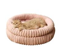 dog house, Panier for chat, sommeil profond et chaud en hiver, en velours épais, rond, for petit chien et autres animaux de compagnie. Accessoires for animaux. ,for Indoor(Powder,S-diameter 48cm)
