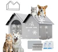 Dog House with AC,Air Conditioner Cat House,Pet Cooling House,Foldable, with Air Conditioning 10 Ice Packs,for Small, Medium and Large Dogs and Cats (Gray, Medium)
