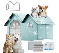 Dog House with AC,Air Conditioner Cat House,Pet Cooling House,Foldable, with Air Conditioning 10 Ice Packs,for Small, Medium and Large Dogs and Cats (Green, Medium)