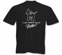 Dog I Cannot Believe It's Not Butter Graphic Tee Printed Unisex 100% Cotton Short-Sleeve T-Shirts Black M