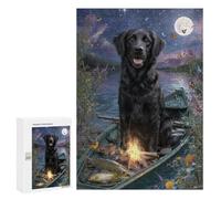 Dog in Boat with Fire and Fish Puzzle 1000 Pièces Educa Jouet en Bois Cadeau Unique Décoration Intérieure Jeu Éducatif Challenge Toy Adultes Et Enfants À Partir De 14 Ans 300 PCS