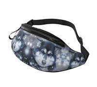 Dog in Snow Sac banane pour homme et femme en polyester imprimé avec sangle réglable pour voyage, marche, sport, Noir , Taille unique