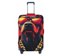 Dog in Streetwear Chaîne Collier élastique Voyage Bagages Couvertures Anti-poussière Résistant aux rayures Housse de protection pour valise 55,9 cm à 61 cm