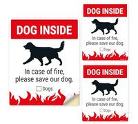 Dog Inside in Case of Fire Please Save Our Dog Lot de 3 autocollants en vinyle de 12,7 x 10,2 cm et 4 mm Protection UV Fabriqué aux États-Unis Sigo Signs