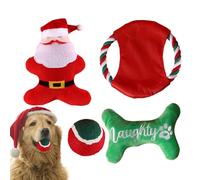 Dog Interactive Chew Toy - Chew Plush Christmas Theme Toy, Flying Disc and Ball Sound-Making Toys | Engaging Fun Design, Sturdy Playtime Activity, Ideal for Camping Indoor Boredom, 31x17x7cm