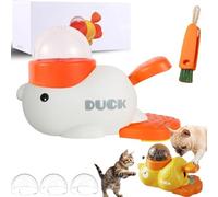 Dog Interactive Treat Dispenser, 2-in-1 Dog Treat Dispenser Toy, Duck Cat Treat Dispensers, Safe Kibble Dispensers Dogs Toy, Adjustable Food Outlet for Small to Medium Cats and Dogs (White)