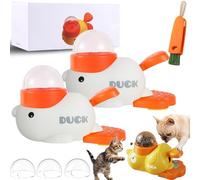 Dog Interactive Treat Dispenser, 2-in-1 Dog Treat Dispenser Toy, Duck Cat Treat Dispensers, Safe Kibble Dispensers Dogs Toy, Adjustable Food Outlet for Small to Medium Cats And Dogs (2Pc*White)