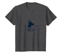 Dog is My Copilot - Aventure de Voyage pour Amoureux des Animaux T-Shirt, Enfant, Chiné Foncé, 2 Ans