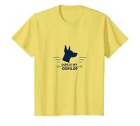 Dog is My Copilot - Aventure de Voyage pour Amoureux des Animaux T-Shirt, Enfant, Citron, 2 Ans