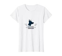 Dog is My Copilot - Aventure de Voyage pour Amoureux des Animaux T-Shirt, Femme, Blanc, XS