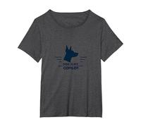 Dog is My Copilot - Aventure de Voyage pour Amoureux des Animaux T-Shirt, Femme Grandes Tailles, Chiné Foncé, 2X