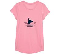 Dog is My Copilot - Aventure de Voyage pour Amoureux des Animaux T-Shirt, Fille, Rose, L