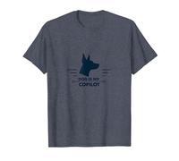 Dog is My Copilot - Aventure de Voyage pour Amoureux des Animaux T-Shirt, Homme, Bleu Chiné, 3XL