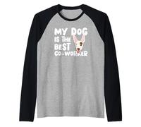 Dog Is The Best Co-Worker Funny Terrier Remote Job Humor Manche Raglan