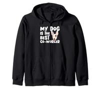 Dog Is The Best Co-Worker Funny Terrier Remote Job Humor Sweat à Capuche