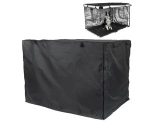 Dog Kennel Cover - Private Cage Cover Cloth Silver Coated | Flexible and Practical Protective Crate Covers with Double Door, Waterproof Anti-UV Crate Supplies Zipper for Privacy Protection, Relax