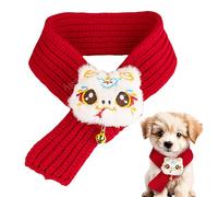 Dog Knitted Scarf, Red Snakehead Design Cat Bandana, Warm Festive Pets Scarf Fall Winter, Ideal to Small Medium Large Dogs, Cats, Perfect for Holiday Pet Outfits and Photos