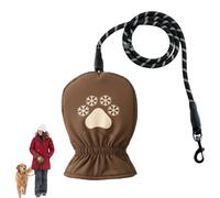 Dog Lead with Integrated Insulated Gloves, No More Cold Hand When Walking Dogs in Winter, Hand Warmer Gloves for Dog Walking Outdoor Training, Cold Weather Walks (#A)