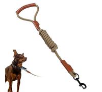 Dog Leash - en cuir renforcé, plomb d'entraînement réfléchissant | La laisse de traction réglable avec poignée souple protège le contrôle, accessoire de marche protective