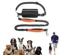 Dog Leash, Hands Free Dog Leash with Zipper Pouch, Hands Free Leash for Dogs, for Running, Walking & Training, for Medium and Large Dogs (Orange)