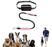 Dog Leash, Hands Free Dog Leash with Zipper Pouch, Hands Free Leash for Dogs, for Running, Walking & Training, for Medium and Large Dogs (Pink)