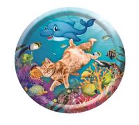 Dog Led- Pet Water Sensory Mat, Play Pad sensoriel | TOUCHE DU CAPTEUR D'EAU ASSEDURÉ, BEDAGE DE REGNOTION INFROPROUVEMENT, MATE DE REGLIORE NON SLIPO, LIT ROUND POUR PAY POUR CHIEN CAM