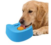 Dog Lick Bowl, Silicone Slow Feeder, Non Slip Toy Bowl, Sturdy Safe Material Easy Clean, 5.51 * 5.31 * 2.24 inch Rotating Ball Fun Design for Medium Pets Puppies Home Yard Camping Car Use