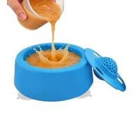 Dog Lick Bowl With Rolling Ball - Non Spill Slow Feeder Toy | Suction Cup Non Slip Base For Puppy Dog Feeding Use