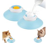 Dog Lick Sphere,Dog Lick Ball Toy,Pet Licks Bowl for Dogs Cats, Liquid Food Slow Feeder Mats,Slow Feeder Dogs Bowl, Non Slip for All Cats (White+Yellow)