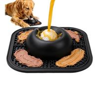 Dog Licking Bowl, Interactive Slow Feeder, 9.76x9.76x2.56 Inches Portable Dish with Rolling Ball, Pet Container, Stylish Cat Feeder with Modern Design, Wet Food Yogurt Tool for Large and Small Breeds