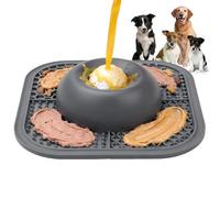 Dog Licking Bowl, Interactive Slow Feeder, 9.76x9.76x2.56 inches Portable Dish with Rolling Ball, Pet Container, Stylish Cat Feeder with Modern Design, Wet Food Yogurt Tool for Large and Small Breeds