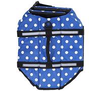 Dog Life Jacket for Swimming | High Buoyancy Flotation Vest with Adjustable Straps & Reflective Strips | Pet Life Vest for Boating/Pools/Lakes (Deep Blue)