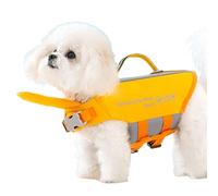 Dog Life Vest, Puppy Water Safety Vest, 3 Sizes inches Reflective High Flotation with Rescue Handles, Adjustable Pet Float Jacket for Swimming Boating, Orange