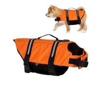 Dog Life Vest, Reflective Animal Water Vest, Adjustable Float Harness, Breathable Swim Coat, Safe, Comfortable, for Swimming Pool, Kayak, Rafting, Lake Use