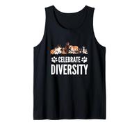 Dog Lover Celebrate Diversity in Dogs Slogan Amusant pour Chien Débardeur