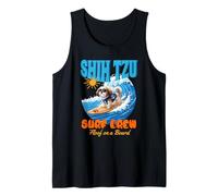Dog Lover Cute Shih Tzu Surf Crew Surf Floof on Board Débardeur