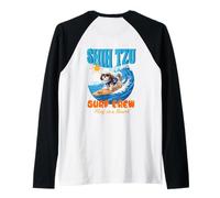 Dog Lover Cute Shih Tzu Surf Crew Surf Floof on Board Manche Raglan
