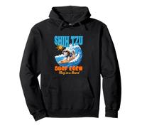 Dog Lover Cute Shih Tzu Surf Crew Surf Floof on Board Sweat à Capuche