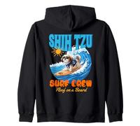 Dog Lover Cute Shih Tzu Surf Crew Surf Floof on Board Sweat à Capuche