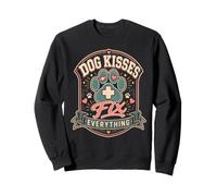 Dog Lover Dog Kisses Fix Everything Mignon Dog Mom and Dog Dad Sweatshirt