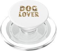 Dog Lover Typographie de Silhouette de Chien avec Empreintes de Pattes PopSockets PopGrip pour MagSafe