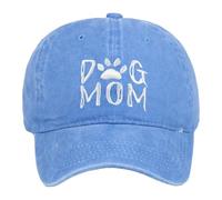 Dog Mom Casquette de baseball brodée délavée Chapeau de soleil réglable pour femme Worlds Greatest Dad Ceinture, bleu clair, Taille unique