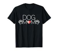 Dog Mom Collier Ras du Cou avec imprimé Patte d'amour cœur pour Femme T-Shirt