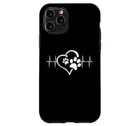 Dog Mom Cute Dog Paw Print Heart Black Coque pour iPhone 11 Pro