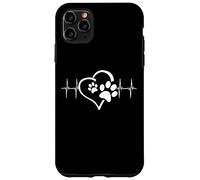 Dog Mom Cute Dog Paw Print Heart Black Coque pour iPhone 11 Pro Max