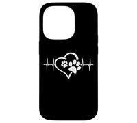 Dog Mom Cute Dog Paw Print Heart Black Coque pour iPhone 14 Pro