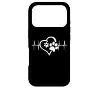 Dog Mom Cute Dog Paw Print Heart Black Coque pour iPhone 17 Pro