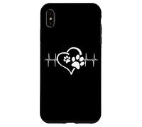 Dog Mom Cute Dog Paw Print Heart Black Coque pour iPhone XS Max