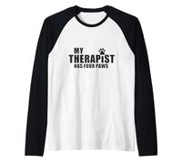 Dog Mom Dad Therapy Pet Lover - Mon thérapeute a Quatre Pattes Manche Raglan